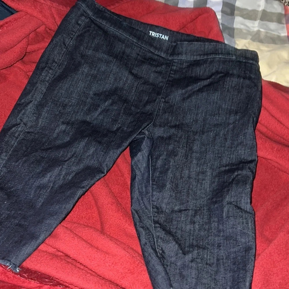 Tristan dark  blue wash capris shorts with losse hem Sz L - Picture 7 of 13